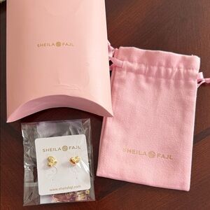 Sheila Fajl Gold Heart Earrings